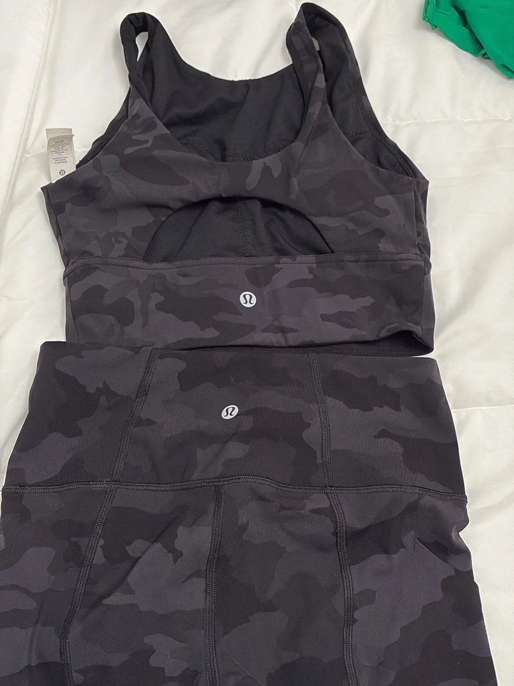 Ivivva Black Camo Leggings and Cropped Tank Set